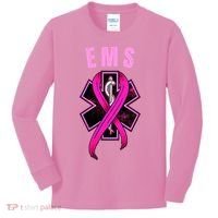 EMS For A Cure Breast Cancer Awareness Kids Long Sleeve Shirt thumb 0