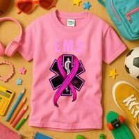 EMS For A Cure Breast Cancer Awareness Kids T-Shirt thumb 3
