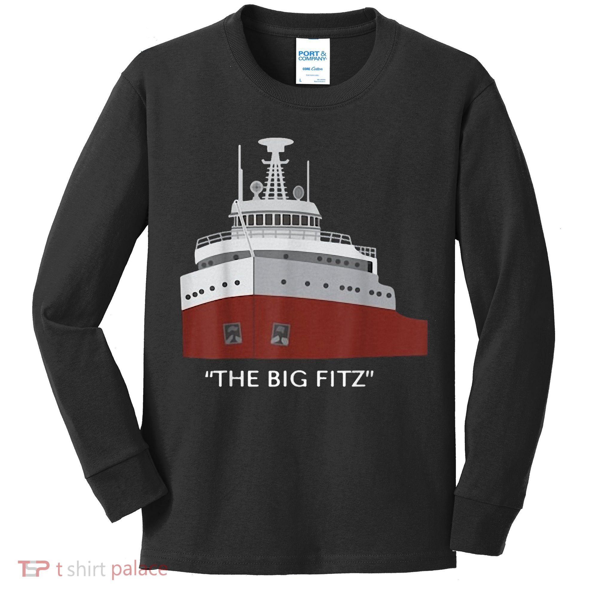 Edmund Fitzgerald Big Fitz Nautical Kids Long Sleeve Shirt