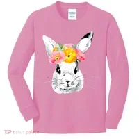 Easter Female Bunny Holiday Kids Long Sleeve Shirt thumb 0