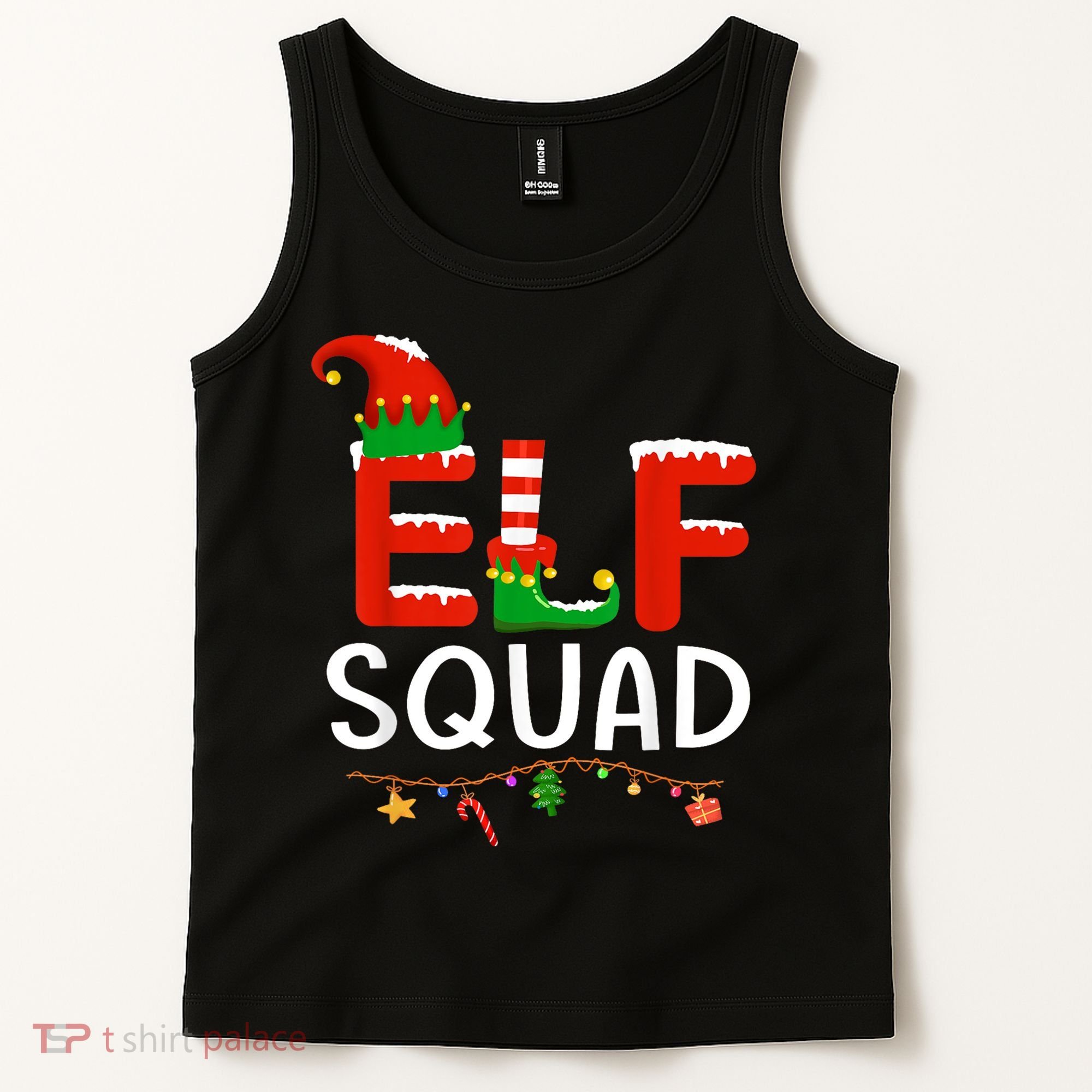 Elf Family Christmas Matching Pajamas XMas Elf Squad Tank Top