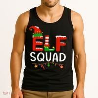 Elf Family Christmas Matching Pajamas XMas Elf Squad Tank Top thumb 3