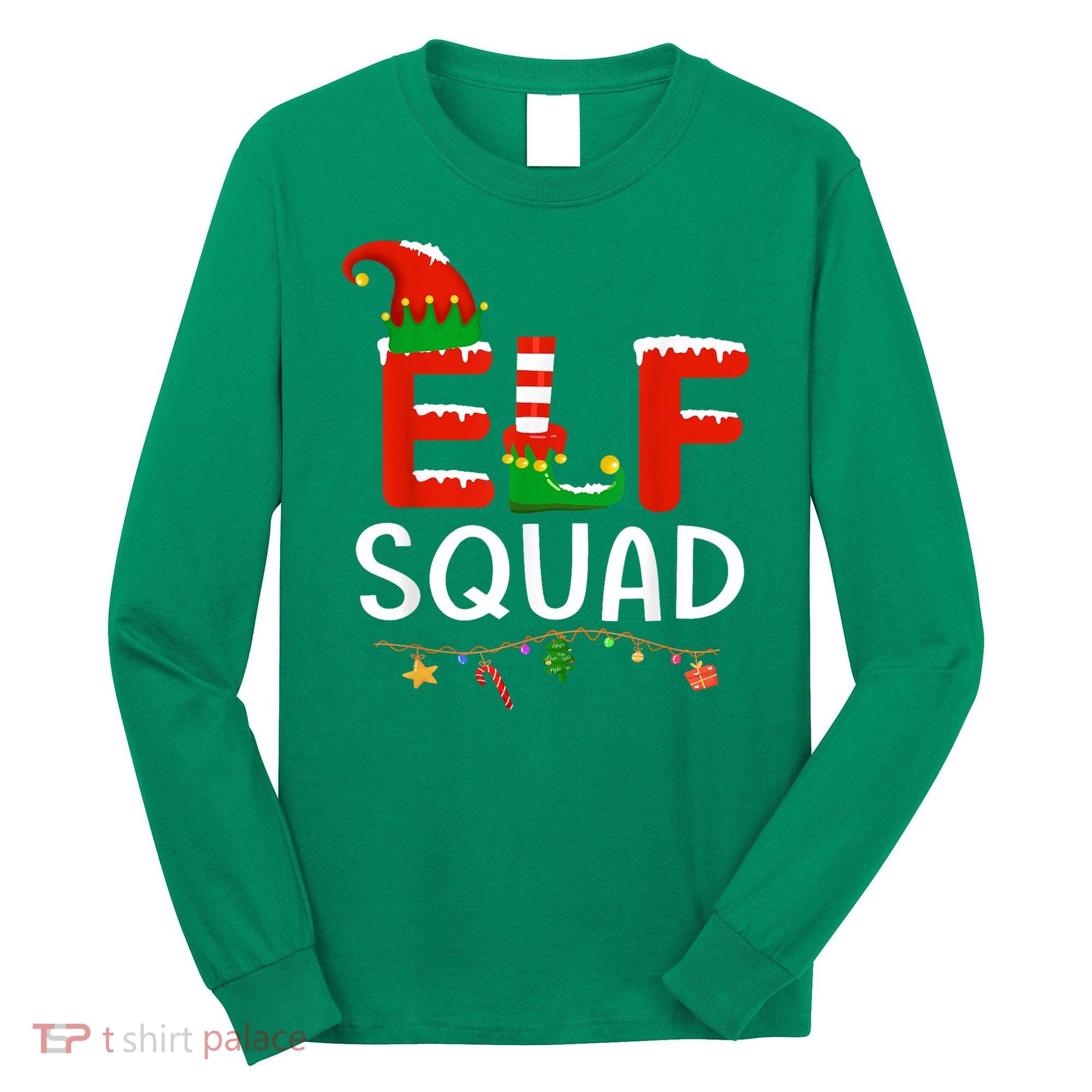 Elf Family Christmas Matching Pajamas XMas Elf Squad Long Sleeve Shirt