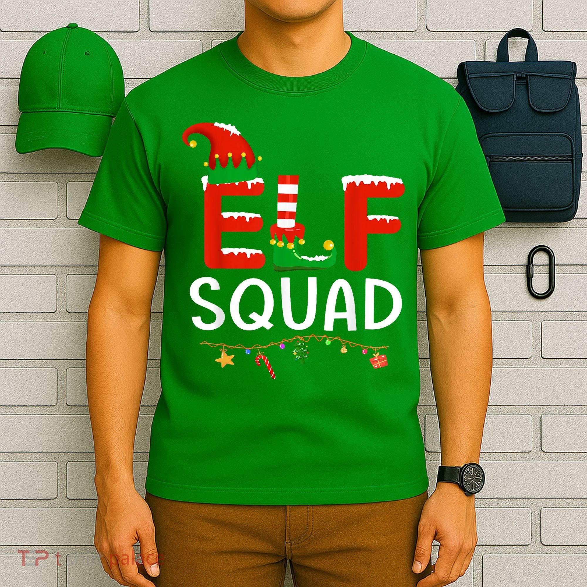 Elf Family Christmas Matching Pajamas XMas Elf Squad T-Shirt