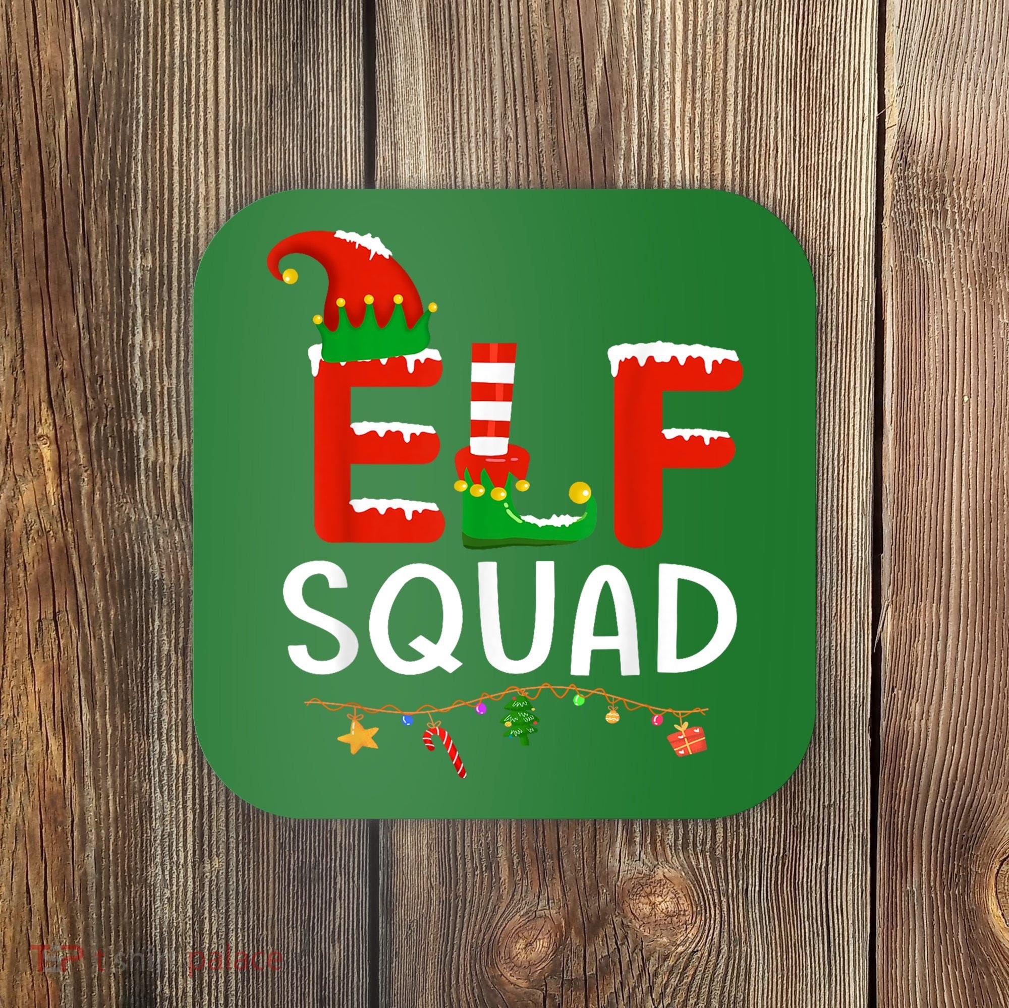 Elf Family Christmas Matching Pajamas XMas Elf Squad Coaster