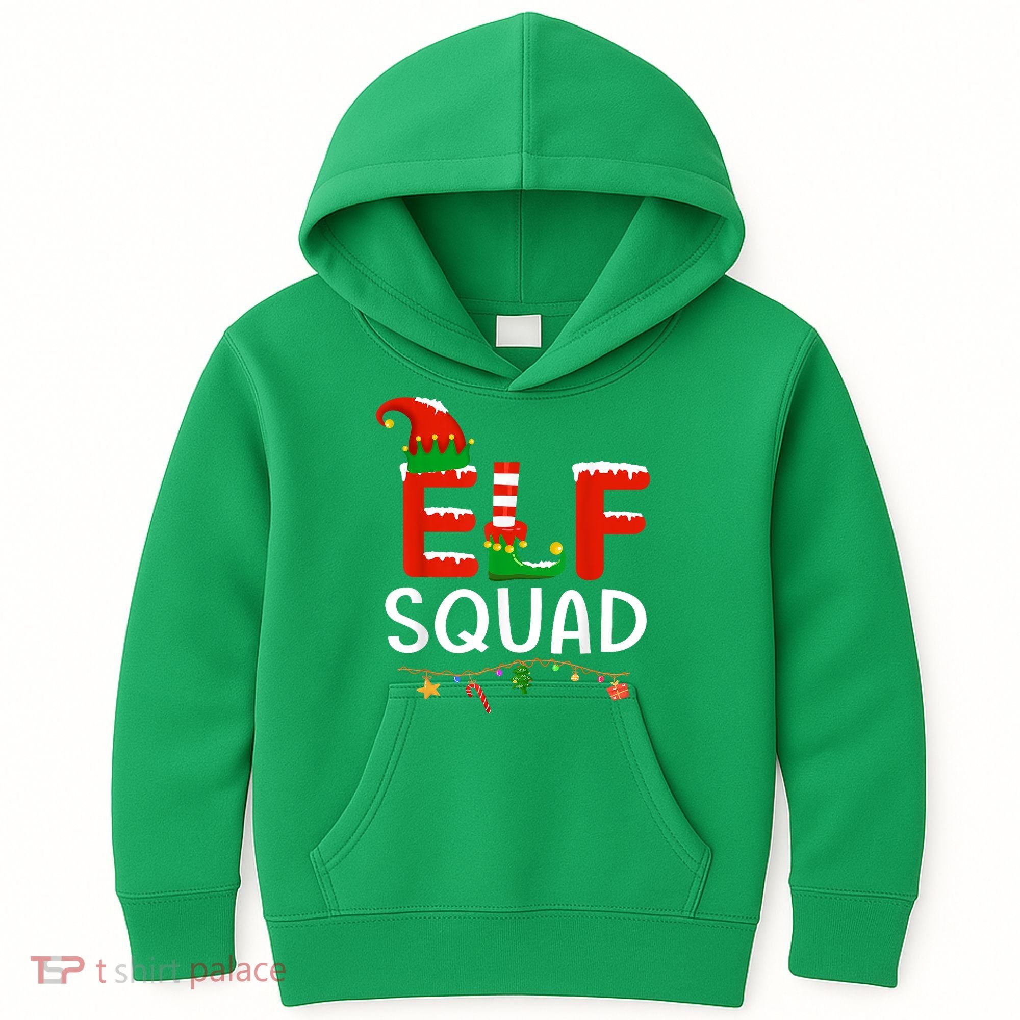 Elf Family Christmas Matching Pajamas XMas Elf Squad Kids Hoodie