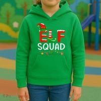 Elf Family Christmas Matching Pajamas XMas Elf Squad Kids Hoodie thumb 3