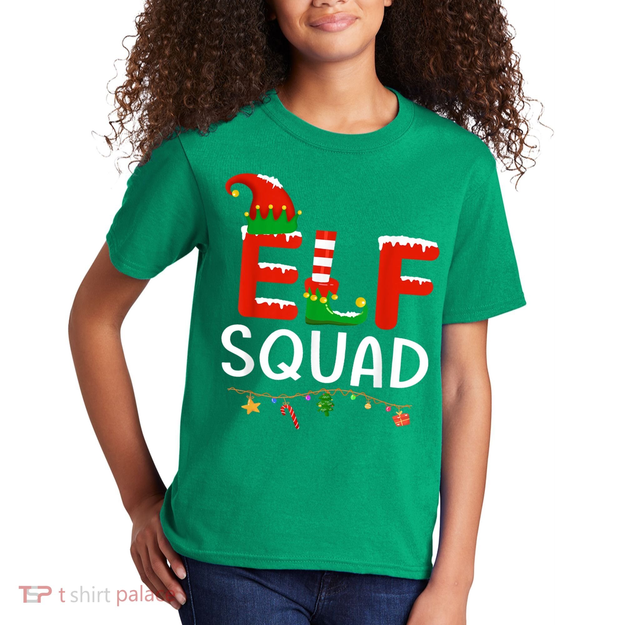 Elf Family Christmas Matching Pajamas XMas Elf Squad Kids T-Shirt