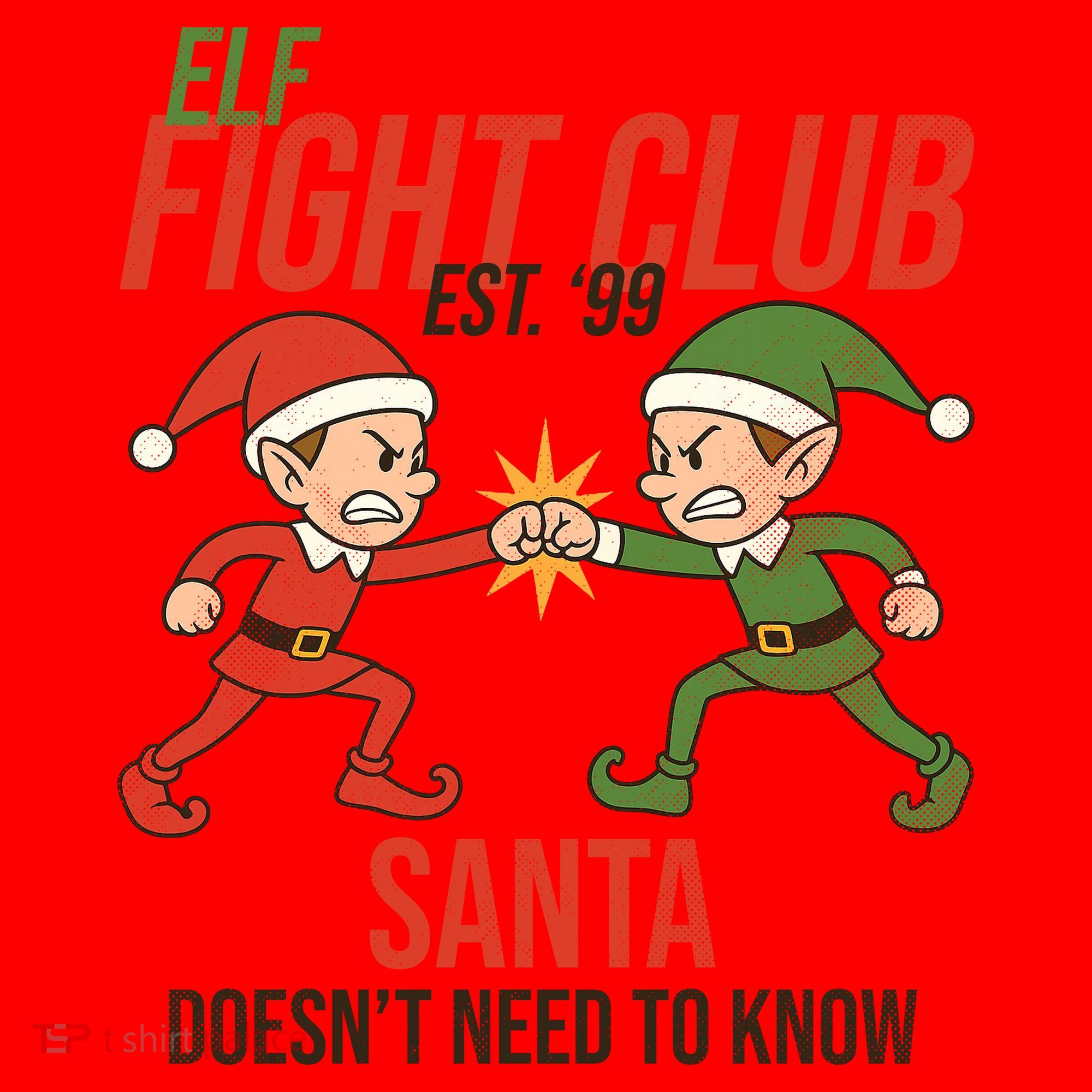 Elf Fight Club Santa Hat