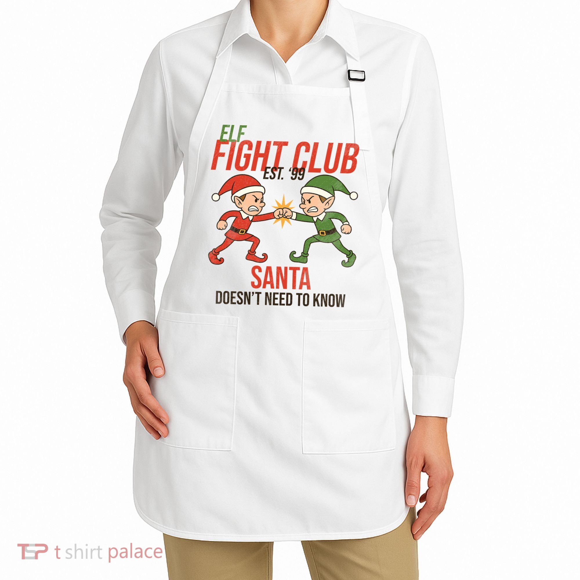 Elf Fight Club Apron