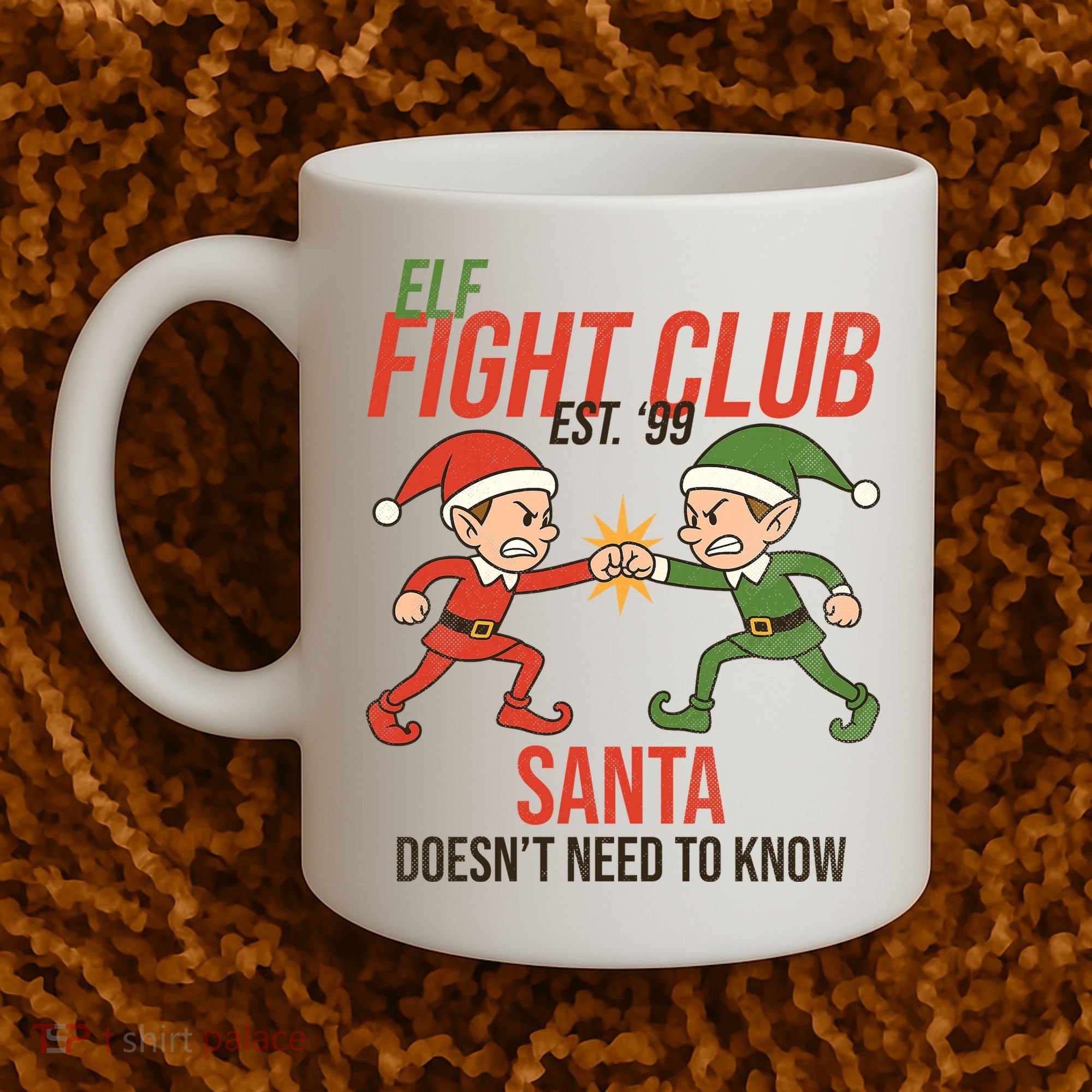 Elf Fight Club Coffee Mug