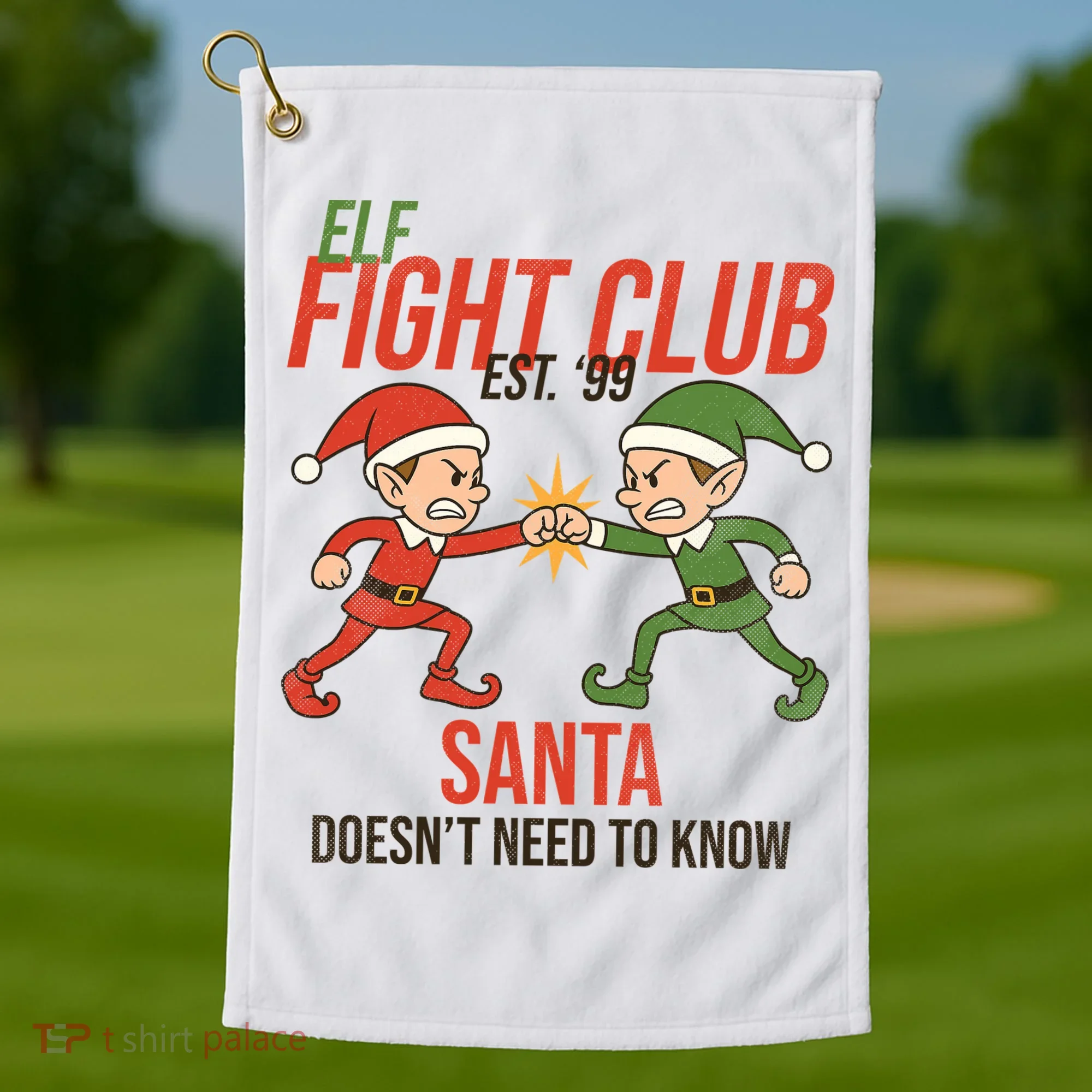 Elf Fight Club Golf Towel