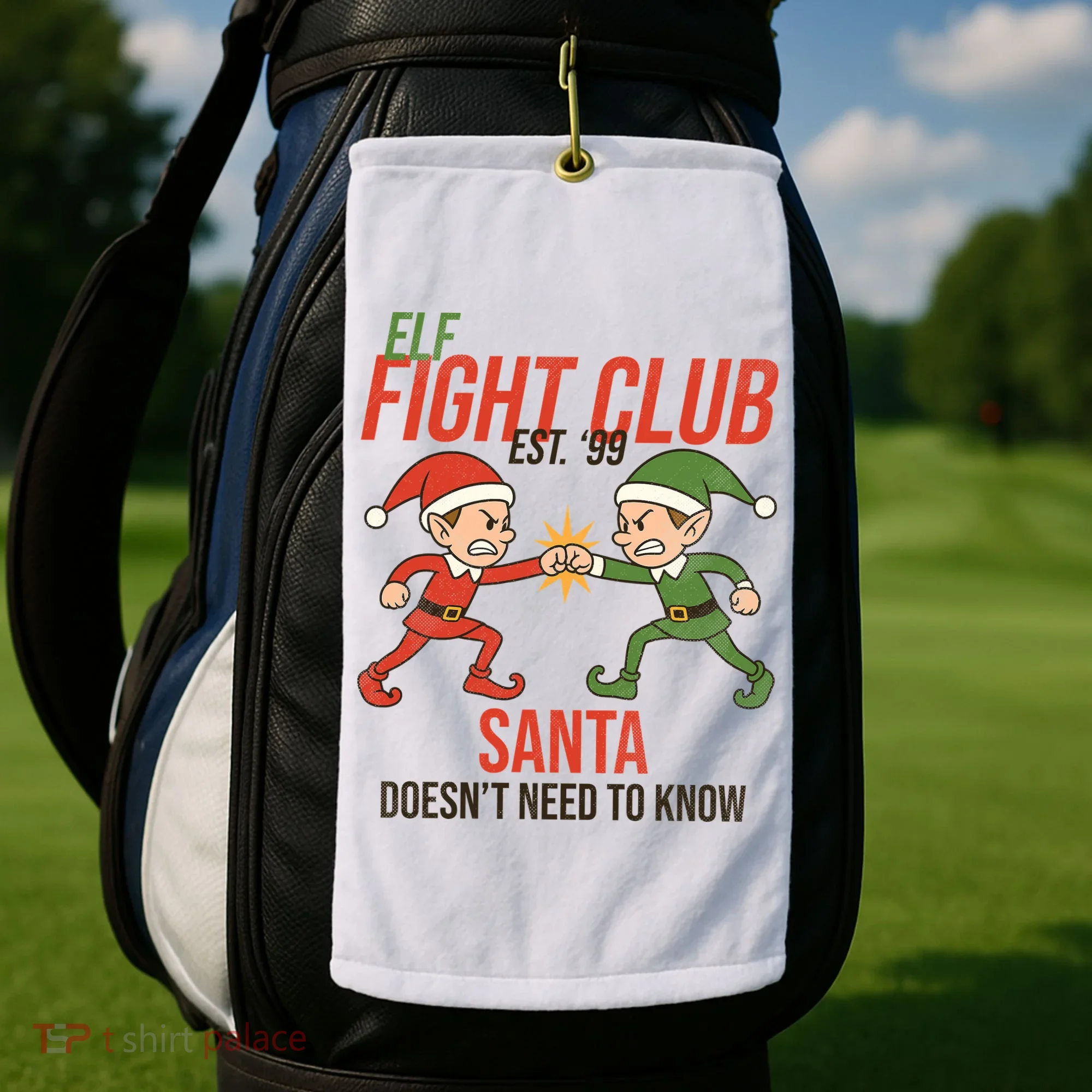 Elf Fight Club Golf Towel