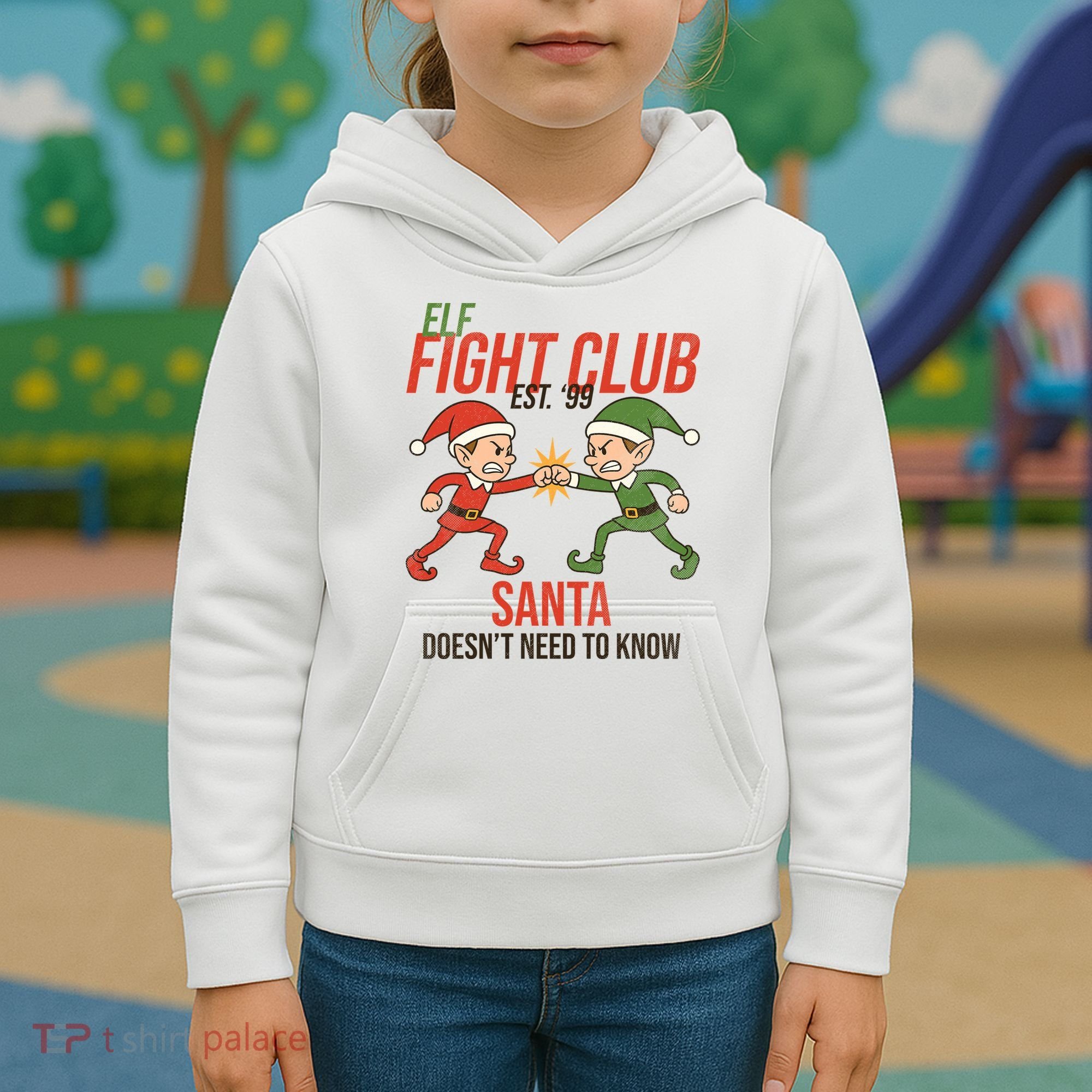 Elf Fight Club Kids Hoodie