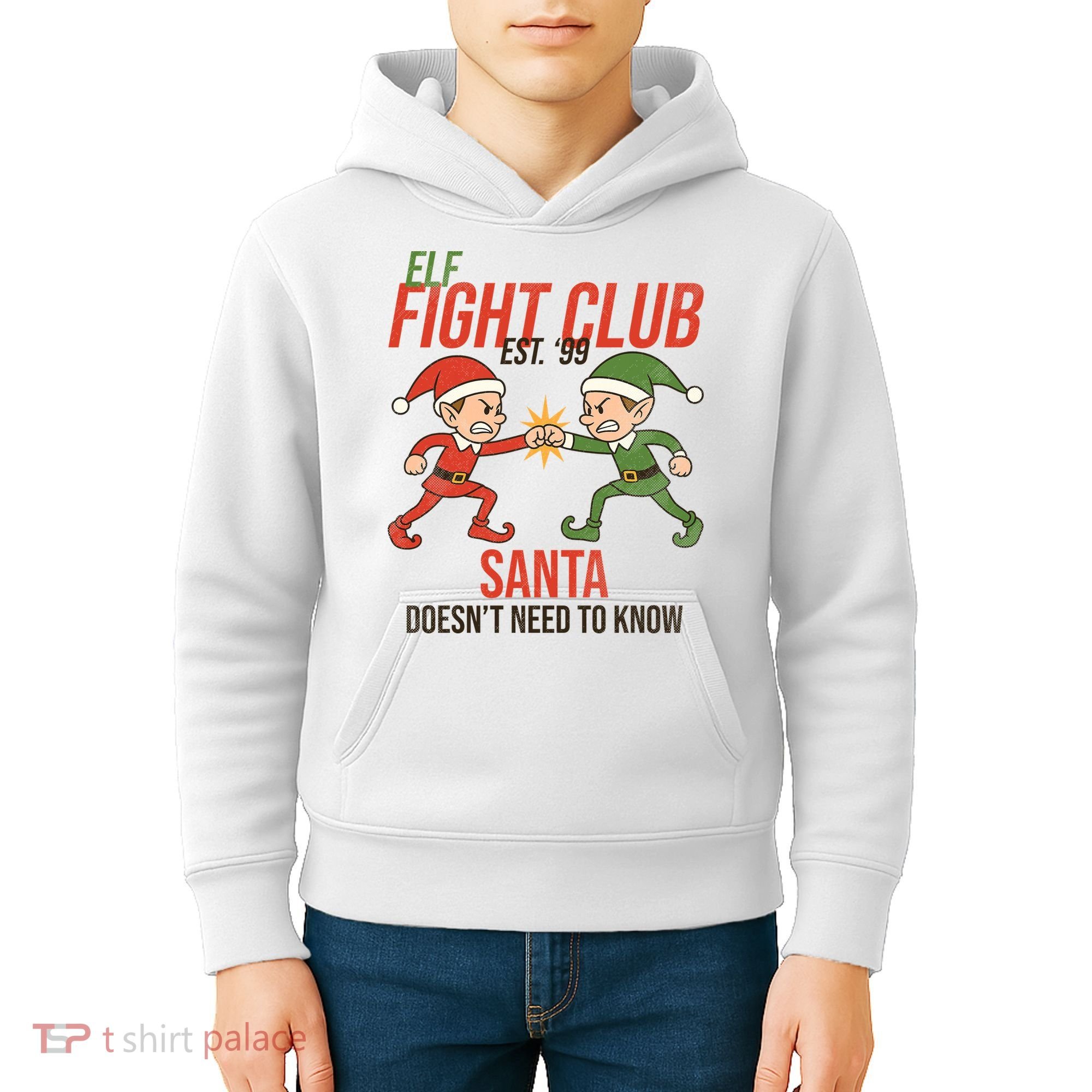 Elf Fight Club Kids Hoodie