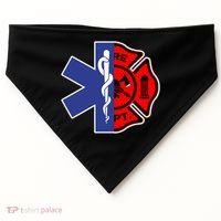 Emt Firefighter Cute Gift Firefighter Two Sided Ems Gift USA-Made Doggie Bandana thumb 0