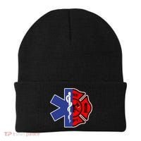 Emt Firefighter Cute Gift Firefighter Two Sided Ems Gift Beanie thumb 0