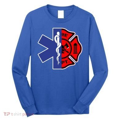 Emt Firefighter Cute Gift Firefighter Two Sided Ems Gift Long Sleeve Shirt