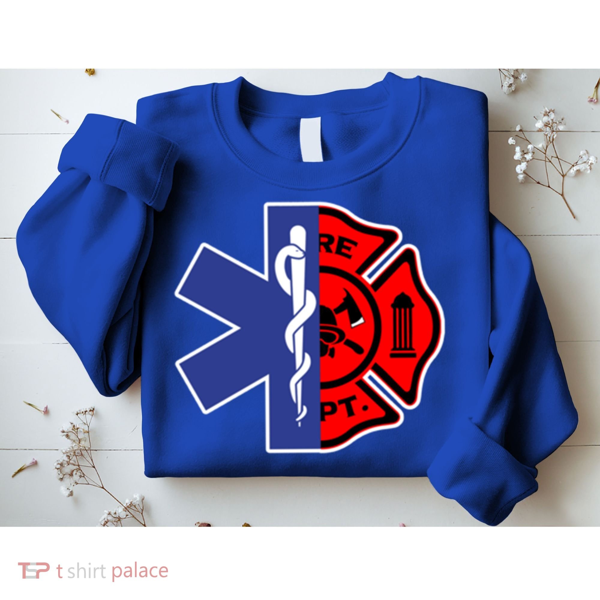 Emt Firefighter Cute Gift Firefighter Two Sided Ems Gift Sweatshirt
