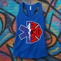 Emt Firefighter Cute Gift Firefighter Two Sided Ems Gift Women's Tank Top thumb 3