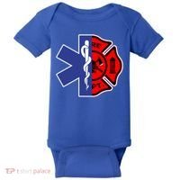 Emt Firefighter Cute Gift Firefighter Two Sided Ems Gift Baby Bodysuit thumb 0