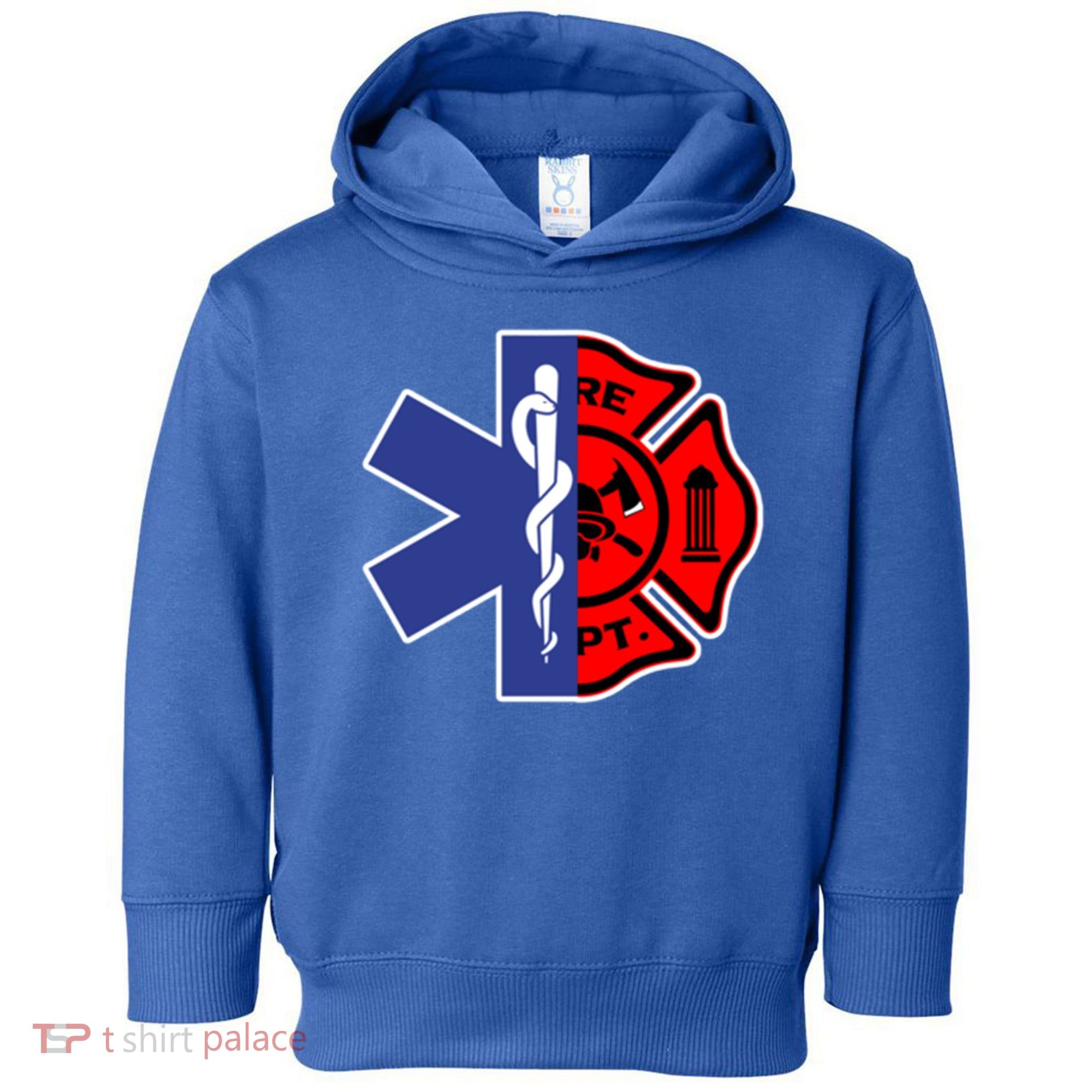 Emt Firefighter Cute Gift Firefighter Two Sided Ems Gift Toddler Hoodie