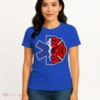 Emt Firefighter Cute Gift Firefighter Two Sided Ems Gift Women's T-Shirt thumb 4