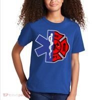 Emt Firefighter Cute Gift Firefighter Two Sided Ems Gift Kids T-Shirt thumb 2