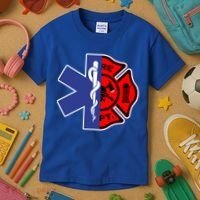 Emt Firefighter Cute Gift Firefighter Two Sided Ems Gift Kids T-Shirt thumb 3