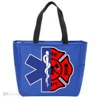Emt Firefighter Cute Gift Firefighter Two Sided Ems Gift Tote Bag thumb 0