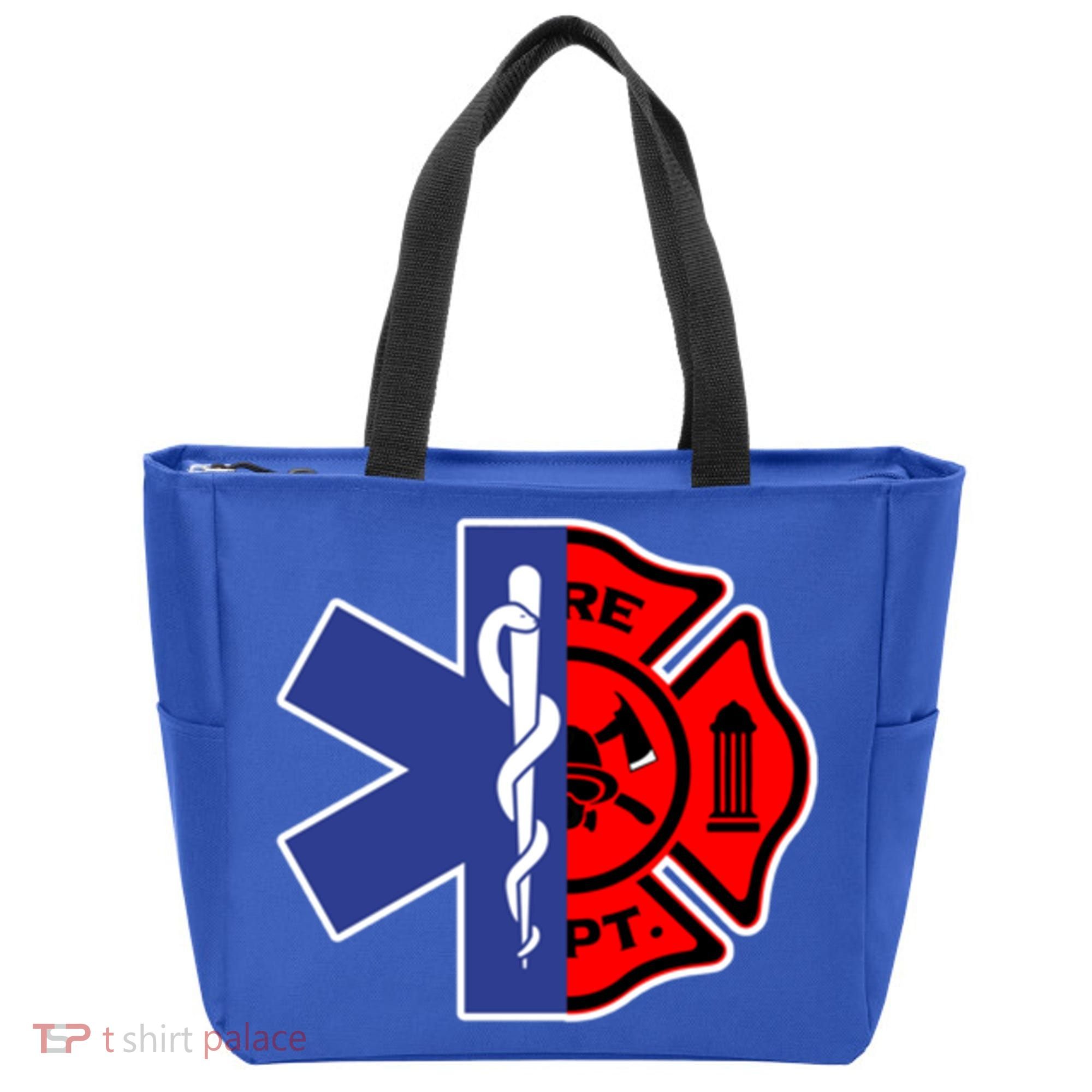 Emt Firefighter Cute Gift Firefighter Two Sided Ems Gift Tote Bag