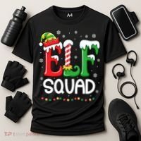 Elf Family Christmas Matching Xmas Elf Squad Cooling Performance Crew T-Shirt thumb 3