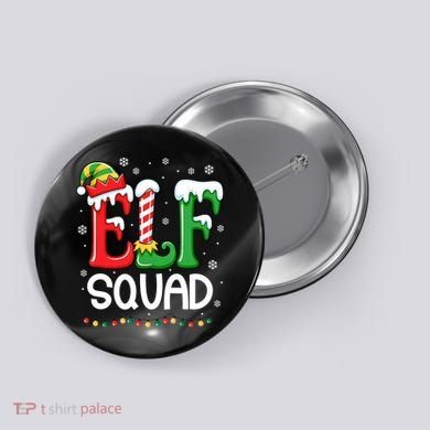Elf Family Christmas Matching Xmas Elf Squad Button
