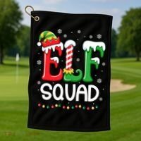 Elf Family Christmas Matching Xmas Elf Squad Golf Towel thumb 1