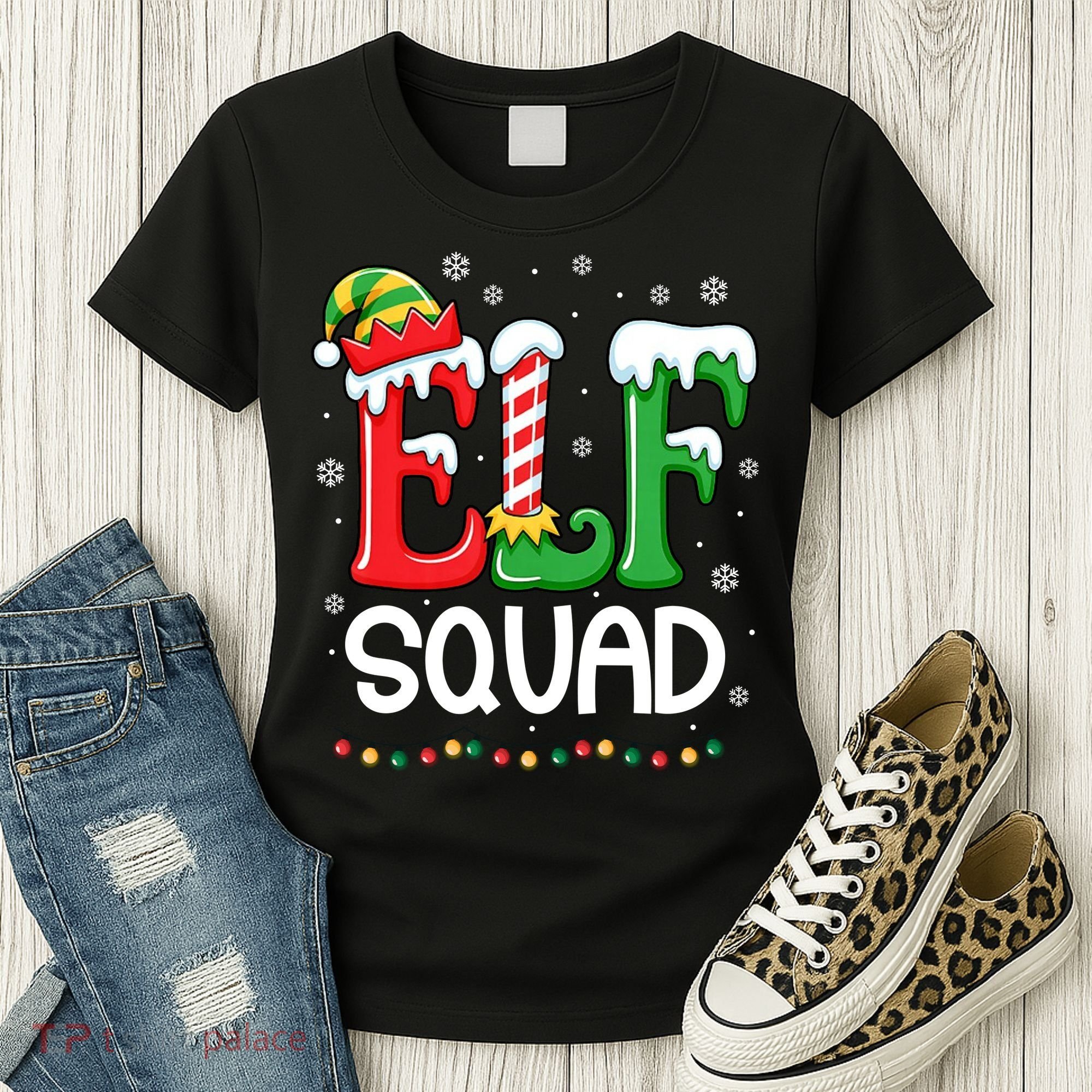 Elf Family Christmas Matching Xmas Elf Squad Women's T-Shirt