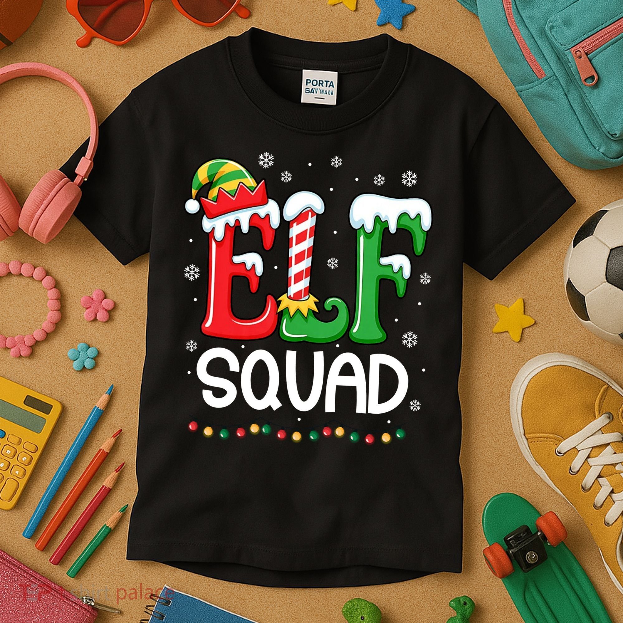 Elf Family Christmas Matching Xmas Elf Squad Kids T-Shirt