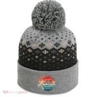 Exotic Flowers Coconut Palm Trees Retro Tropical Summer The Baniff Cuffed Pom Beanie thumb 0