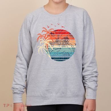 Exotic Flowers Coconut Palm Trees Retro Tropical Summer Women's Sweatshirt
