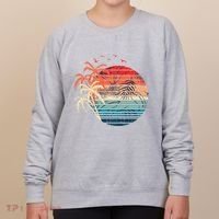 Exotic Flowers Coconut Palm Trees Retro Tropical Summer Women's Sweatshirt thumb 0
