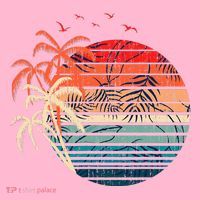 Exotic Flowers Coconut Palm Trees Retro Tropical Summer Coaster thumb 2