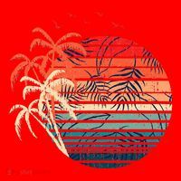 Exotic Flowers Coconut Palm Trees Retro Tropical Summer Santa Hat thumb 1
