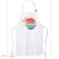 Exotic Flowers Coconut Palm Trees Retro Tropical Summer Apron thumb 0