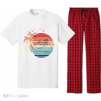 Exotic Flowers Coconut Palm Trees Retro Tropical Summer Pajama Set thumb 0