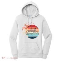Exotic Flowers Coconut Palm Trees Retro Tropical Summer Women's Hoodie thumb 0