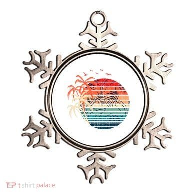 Exotic Flowers Coconut Palm Trees Retro Tropical Summer Ornament