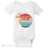 Exotic Flowers Coconut Palm Trees Retro Tropical Summer Baby Bodysuit thumb 0
