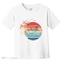 Exotic Flowers Coconut Palm Trees Retro Tropical Summer Toddler T-Shirt thumb 0