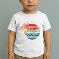 Exotic Flowers Coconut Palm Trees Retro Tropical Summer Toddler T-Shirt thumb 2
