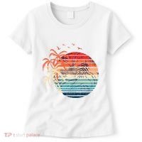 Exotic Flowers Coconut Palm Trees Retro Tropical Summer Women's T-Shirt thumb 0