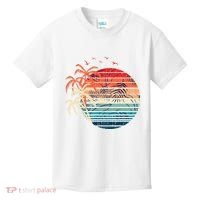 Exotic Flowers Coconut Palm Trees Retro Tropical Summer Kids T-Shirt thumb 0